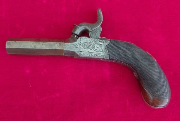 A fine good quality  English percussion pistol made by Monck of Stamford, Lincolnshire. Ref  3167